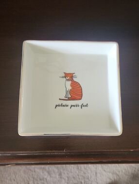 Picture Purr-fect Cat Trinket Dish - Orange